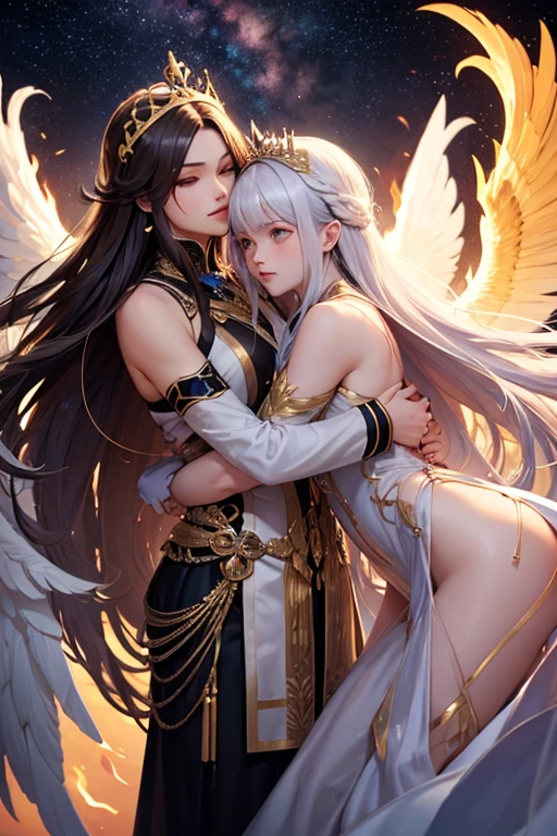 Beautiful and exquisite body,Purple-silver hair,Wavy Hair,beautiful girl,10代のbeautiful girl,White robe, Fluffy long hair,Gradient Hair, Purple eyes, Exquisite eye makeup, 長さ eyelashes fluttering, Delicate lip detail, Soft and harmonious style,Exposed shoulders, bracelet,Suspended particles, Dynamic pose,One Girl,Wearing a circlet,Wearing Jewelry,Lip gloss, (Accurate Arm, Five Fingers, Accurate legs), Ultra-high resolution, Ultra-realistic, Very detailed, Golden Ratio