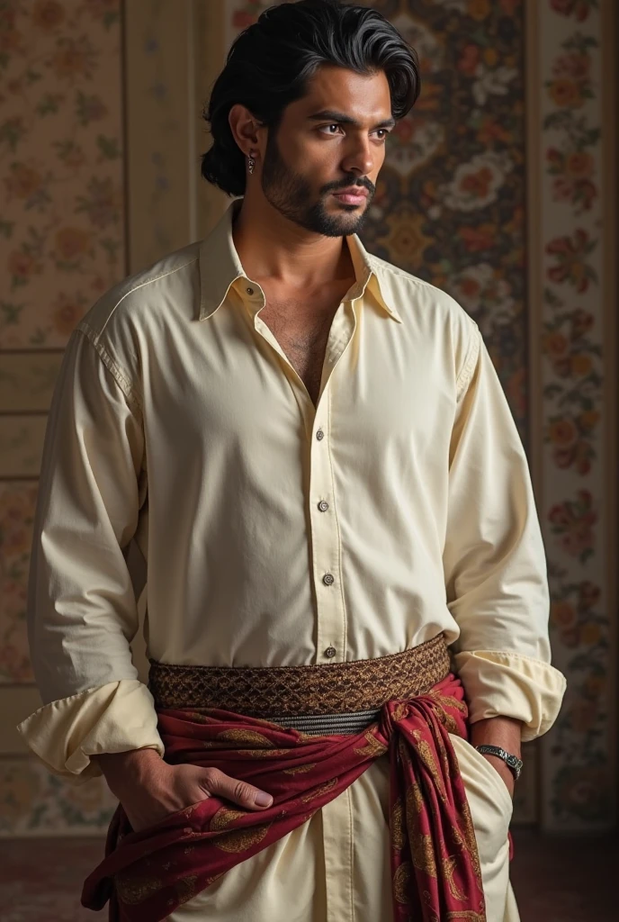 A sexy but innocent looking man, he is tired after work, he is dirty , 15th centuries ,wearing old and worn-out peasant clothes, handsome face, mediaeval period,black hair , homoerotic, , looking at camera, seductively,nsfw, homoerotic, penis