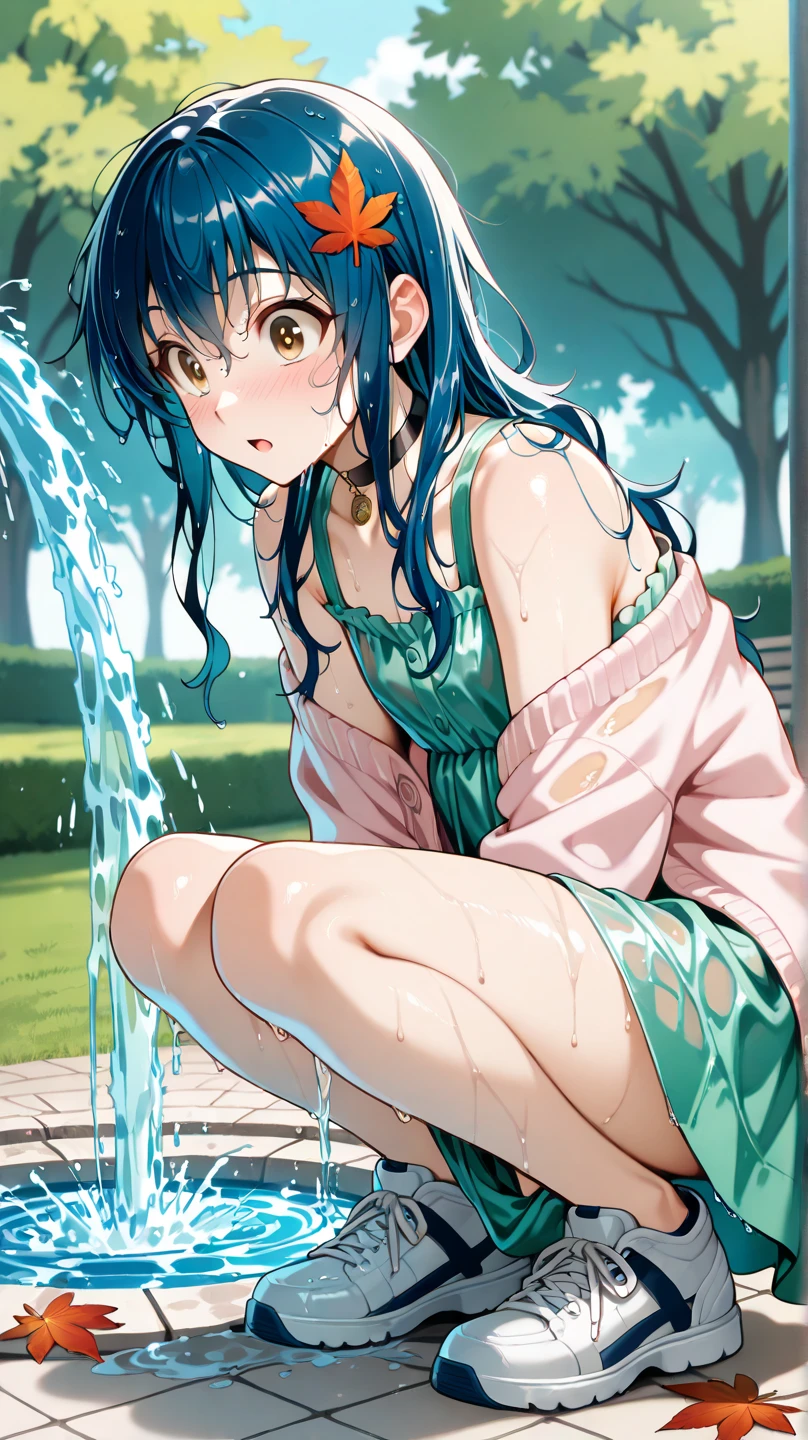 A cute girl who melted into a gooey mess like slime、Wearing see-through clothes