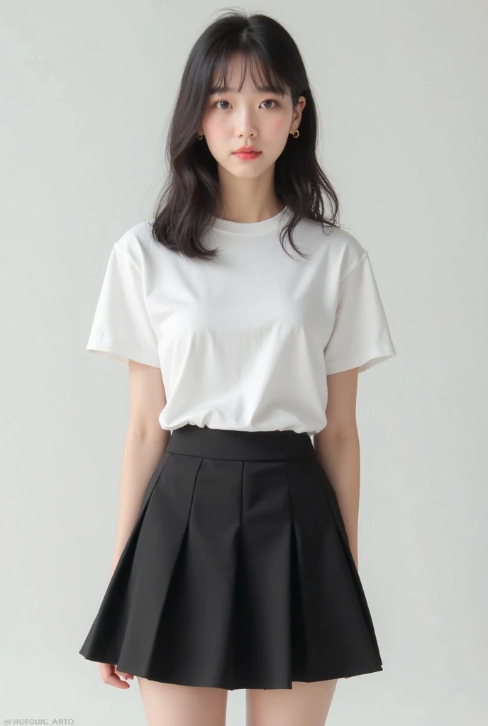 1 Girl,roadside,Soft Light,Chinese Beauty,Short sleeve,Short skirt,Dark-haired