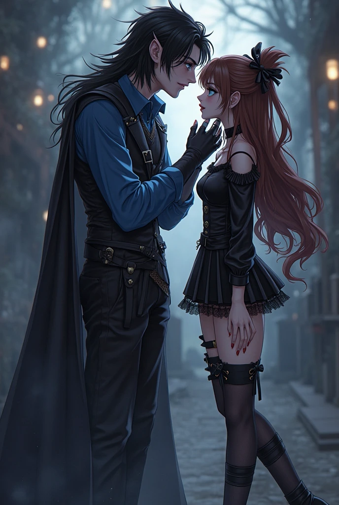 (1 redhead girl with freckles) Fighting against (1 handsome black haired boy) , battle of swords, in the rain , best quality impactful scenery.(19th century clothing). turbulent background. best qualityer, atemporal. detaileds no movimento. Action, (detaileds), beautiful face, QUALITY IMAGE, 8k.