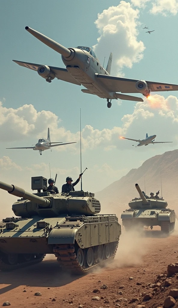 War planes soar overhead, their thunderous roar reverberating through the air. Tanks roll down the streets, leaving destruction in their wake.