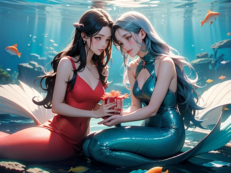 supermarket,mermaids,Lie on the cutting board,cleaver,s the perfect face,masterpiece, best quality, best quality, ultra high res,