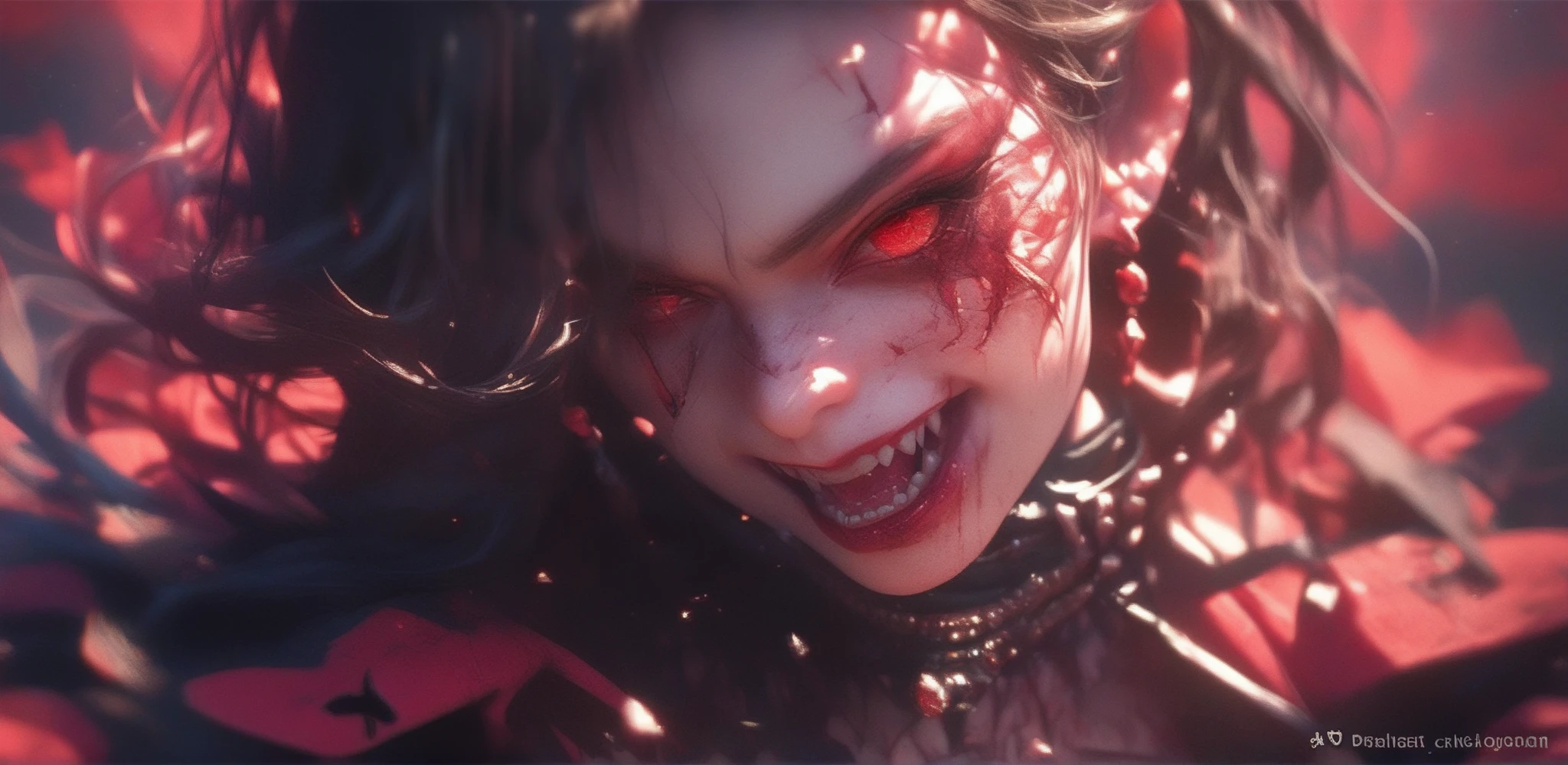 Satanic monster, subsurface scattering, shiny wet skin, bleeding eyes, hyper-realism, strong impressionist painting style, 1.618, elegant, ethereal, intricate, elaborate, hyper-realism, hyper-detailed, strong expressiveness and emotionality, cinematic lighting, visual clarity