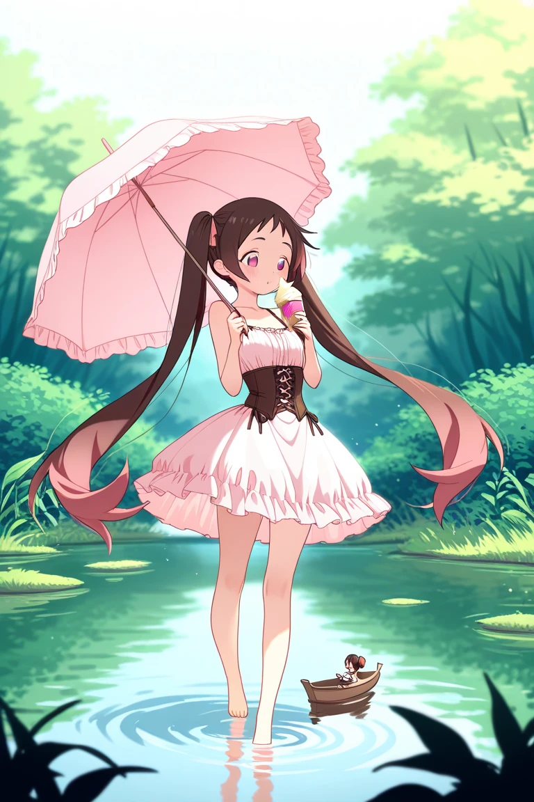 daytime, raining, solo, 8K resolution, white short skirt, pleated skirt, Blush, tennis costume, sleeveless shirt, sunlight, mini yaemori, sit with 2 knees up, skirt lifted, lace panties, armpit,