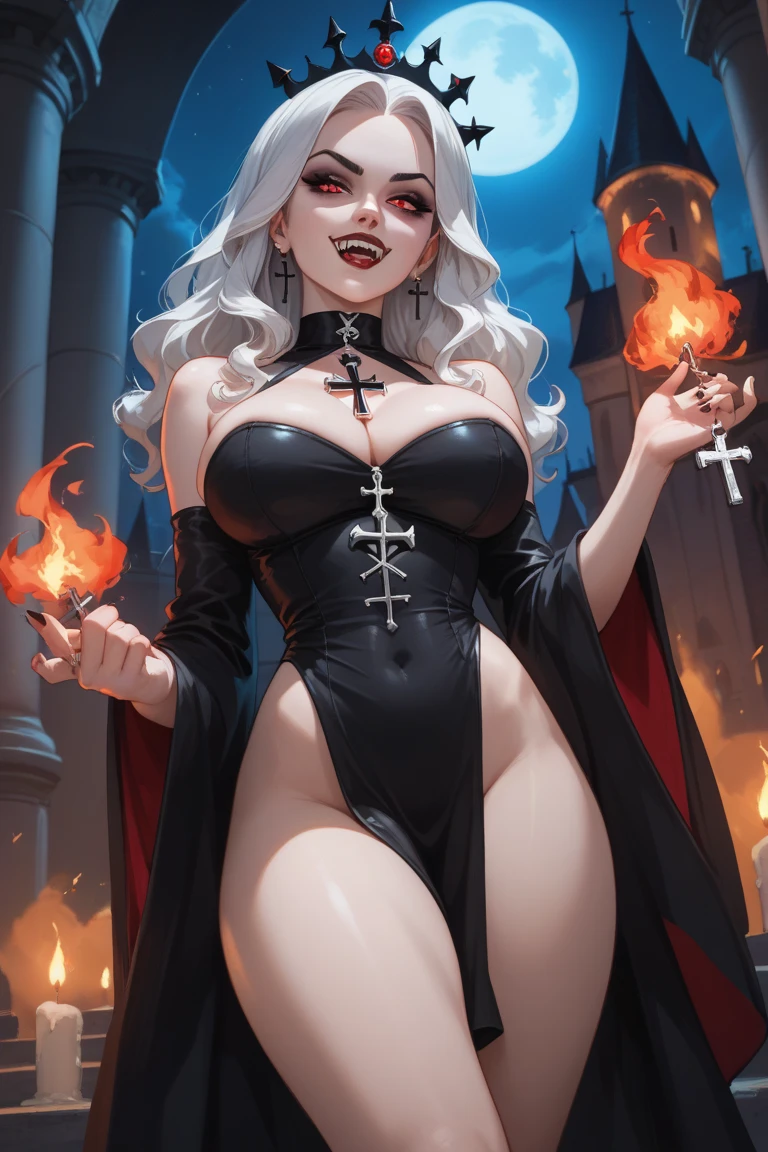 1Punk and mature goth milf, Pantypull, pulling down panties to her knees, pantsing, sexy, skulls and flames, vampire, open legs, legs spread wide open, busty, curvy hips, pubic hair,