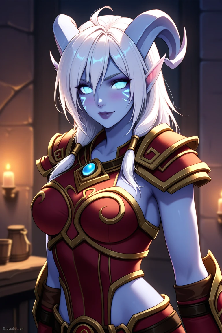 ,colored skin,(blue skin:1.2),1girl,white hair, (glowing eyes:1.1), solid eyes, colored sclera,blue sclera, forehead,evil,white horns,two horn,purple-blue robes,cleavage ,intricate,holding earth,sinister smile,evil,masterpiece,top quality,highres,detailed texture