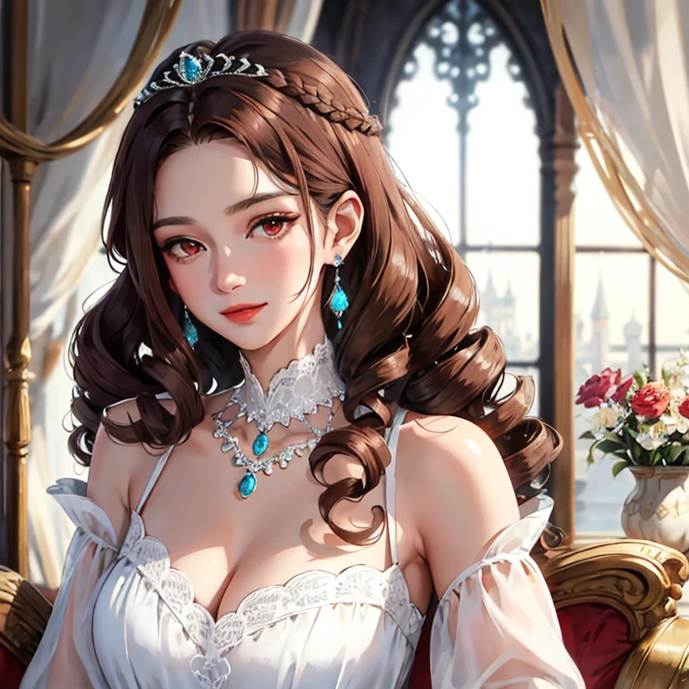 Illustration, anime style, (masterpiece, top quality, super detail, high resolution), perfect face, beautiful eyes, smile, sidelights, shiny skin, (bloom), (shine), lighting, ray tracing, 1girl, solo, silver hair, black moisturized eyes, summer short sleeves, hair bow, pink skirt, bow, pink bow, lips, upper body, curly hair, chest, parted lips, jewelry, depth_of_ field, highly detailed background, highly detailed background, masterpiece, super detail, great composition,dynamic angle,[bottle bottom],(wide shot), very delicate and beautiful,(best quality), depth of field, solo, extreme light and shadow, masterpiece, rich in detail, (fine features), (best quality), (masterpiece), (detail), (beautiful) detail, Beautiful Detail Eye,(Straight On), Upper Body,(Very Detail CG Unity 8k wallpaper),(Masterpiece), (Best Quality), (Super Detail)(Best Illustration)(Best Shadow),Perfect Lighting,Perfect Anatomy