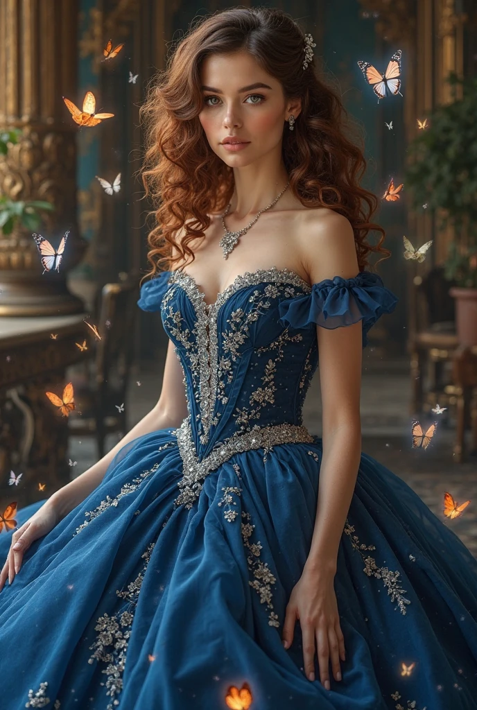 sexy, (seductivesmile:1.1), mysteriousatmosphere, (fantasy:1.4), florest scenery, (edgfd ballgown:1.5), (fantasy dress:1.1), (long dress:1.1), (ballgown with a lot of roses:1.1), hearts, flowers,, (masterpiece, high quality, best quality:1.3), extremely detailed, extremely intricate, realistic, hyperrealistic, fine texture, Extremely high-resolution details, 2 young,, (reddish hair:1.3), almond eyes, (green eyes), [long hair], [curly hair], (eye shadow:1.1), 162cm tall, oval face, snub nose, heart-shaped lips, (arched eyebrows), (skinny:1.1)