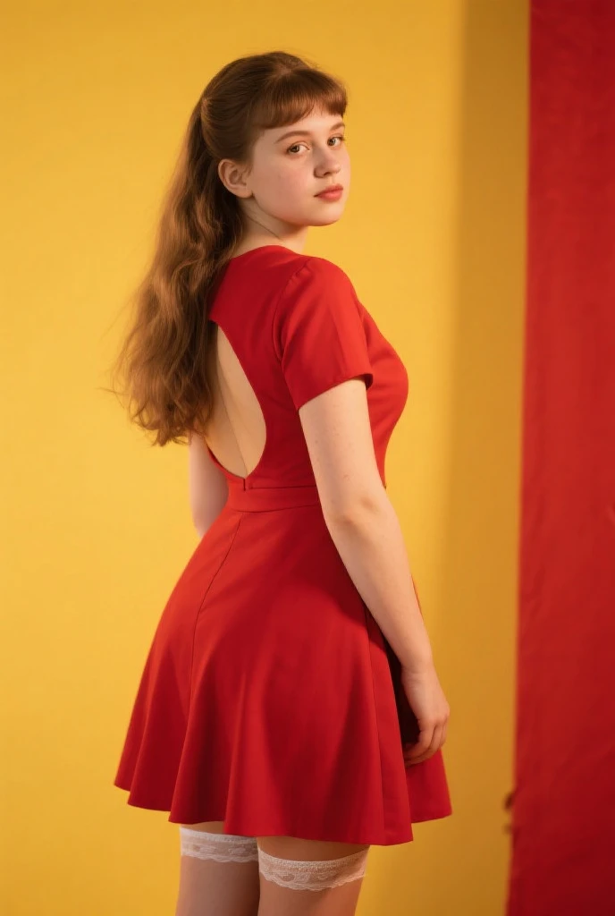 emma watson short red skirt