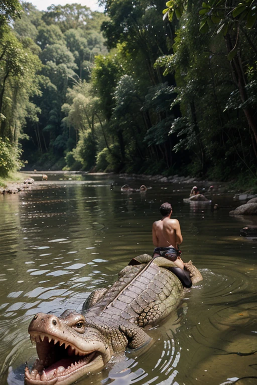 In the swamp, a lot of snakes, thick roots, garbage, dirty water, floods, crocodiles