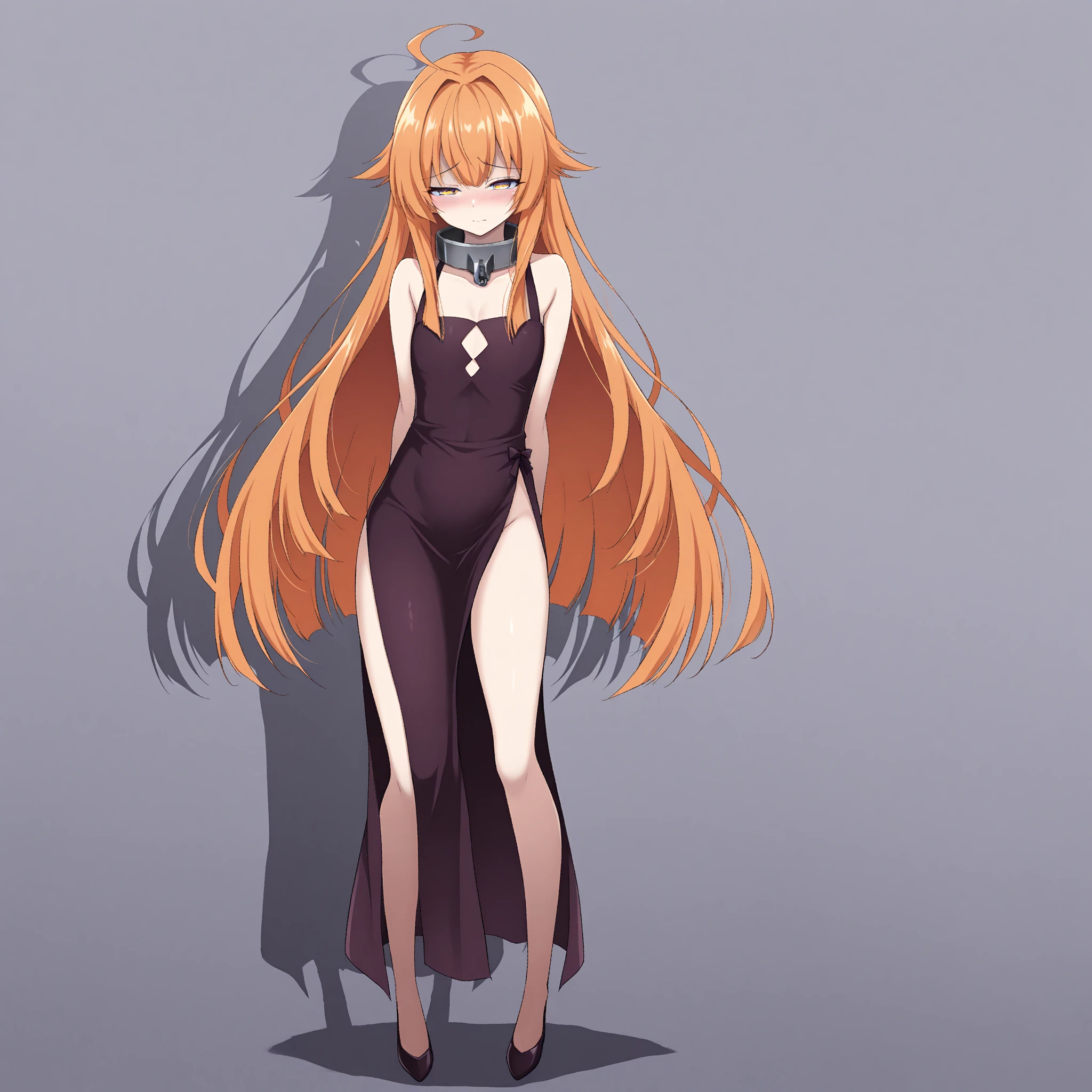 Abigail Williams, (best colors:1.2), (soft lighting:1.1), full body, dynamic pose, vibrant colors, anime style, (long hair:1.1), (blonde hair:1.1), (smirking expression:1.1), (confident expression:1.1), (playful expression:1.1), (nude:1.2), (petite body: 1.3), slim, (skinny:1.2), tall:0.9), (small chest:1.4), NSFW