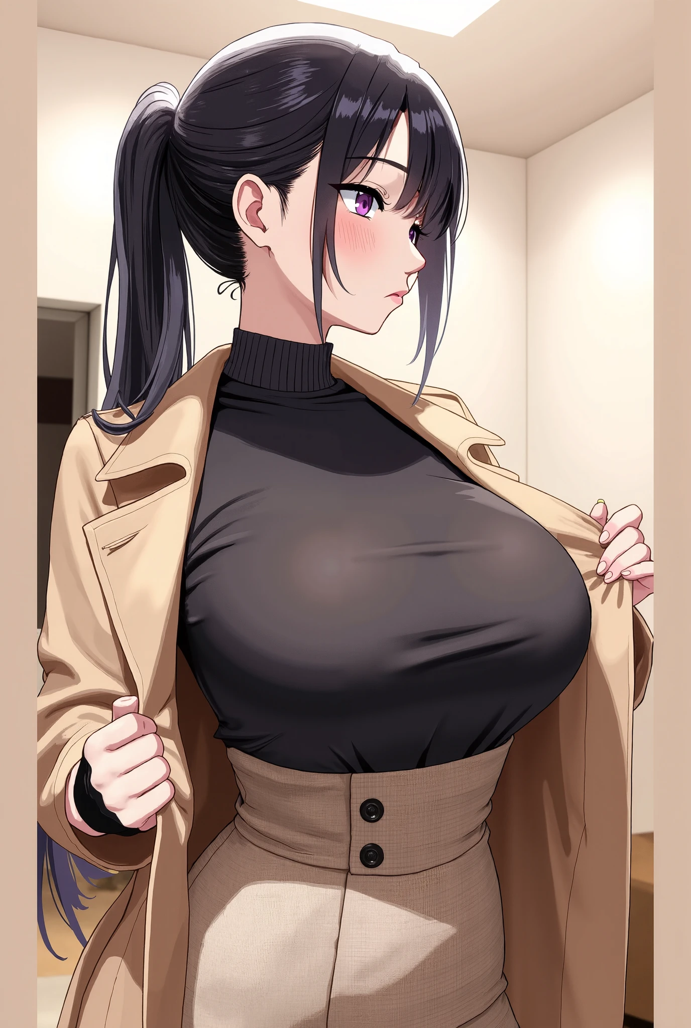 ((safety Sensors、safety、safety、Absolute safety、Everyone)) 、masterpiece, highest quality, Detailed face, Fine grain, withdraw, ponytail, Ribbed sweater dress、Sitting on a pink love hotel bed, Heavy makeup、((Sweating and blushing, Super big , Biting a condom, holding a condom with semen on it, Condom on chest, Used condom))、Detailed and complete characters、Age 34、Hot sexy milf, Beautiful Japanese Women、((pov:1.8))、Top view、From head to toe、
Leg spread