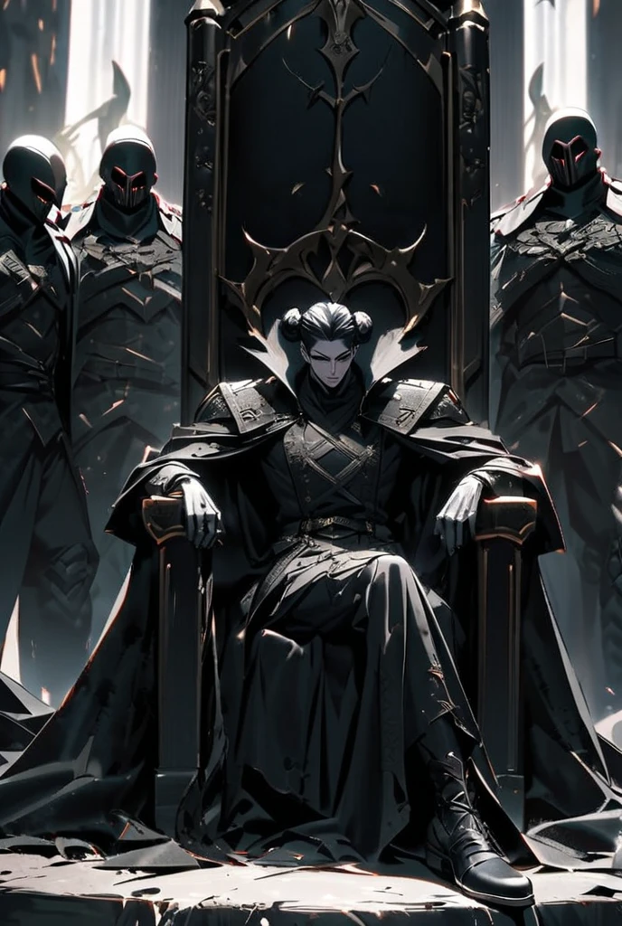 sitting on the throne, king of the dead with a crown of bones, black web robe, web, spiders on armor, with a black blade in his hand, fantasy, dramatic photo, dynamic photo, full body view, blurred background, highly detailed, ultra-realistic, 8k, (realistic:1.3), poster, intricate details, painting \(artwork\), ((masterpiece,best quality)), ((cinematic light)), hyperealistic, fearsome, dark fantasy \(style\), detailed armor, detailed spider helmet, spider head, lots of hands,  lots of eyes, (dark shot:1.17), epic realistic, faded, ((neutral colors)), art, (hdr:1.5), (muted colors:1.2), hyperdetailed, (artstation:1.5), cinematic, warm lights, dramatic light, (intricate details:1.1), complex background, (rutkowski:0.8), (teal and orange:0.4)