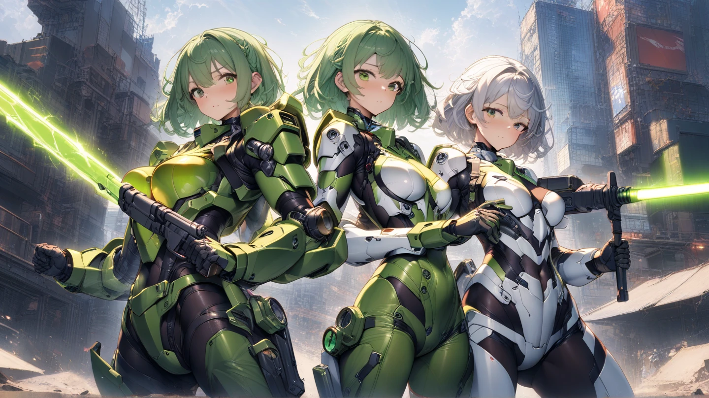 (((Highest quality)))、(((unity 8k wallpaper)))、(((32k)))、(((masterpiece)))、(((Very detailed)))、(((Ultra-high resolution)))、(((Ultra-high resolution)))、(((Cyborg Greefer)))、(((Mecha Girl)))、(((Robot Girl))、(( Very detailed顔, RAW Photos, Professional, Ultra-fine painting, Fine metal texture, High-quality fabric, sexy, Genuine, A dress-like armor with a green onion color and yellow mold growing on it.、Mechanical Limbs、mecha musume、Machinery Parts、複雑に表現されたスーパーRobot Joints、Robot Joints、Robot Fingertips、Single Mechanical Arm、Mechanical Arm、elf ears headset、Complex mechanical bodies、A mechanical waist covered in elaborate armor、Realistic and complex camera eye:1.5))、A complex fusion of body and machine、Legs covered in green and yellow armor、Beautiful legs with mechanical knee joints encased in mechanical, sock-like armor、Eyes like a mechanical camera、Anatomically correct machine、Covered in lilac and yellow armor、Very beautiful face、Beautiful posture、Stand upright、Long blonde ponytail hairstyle、