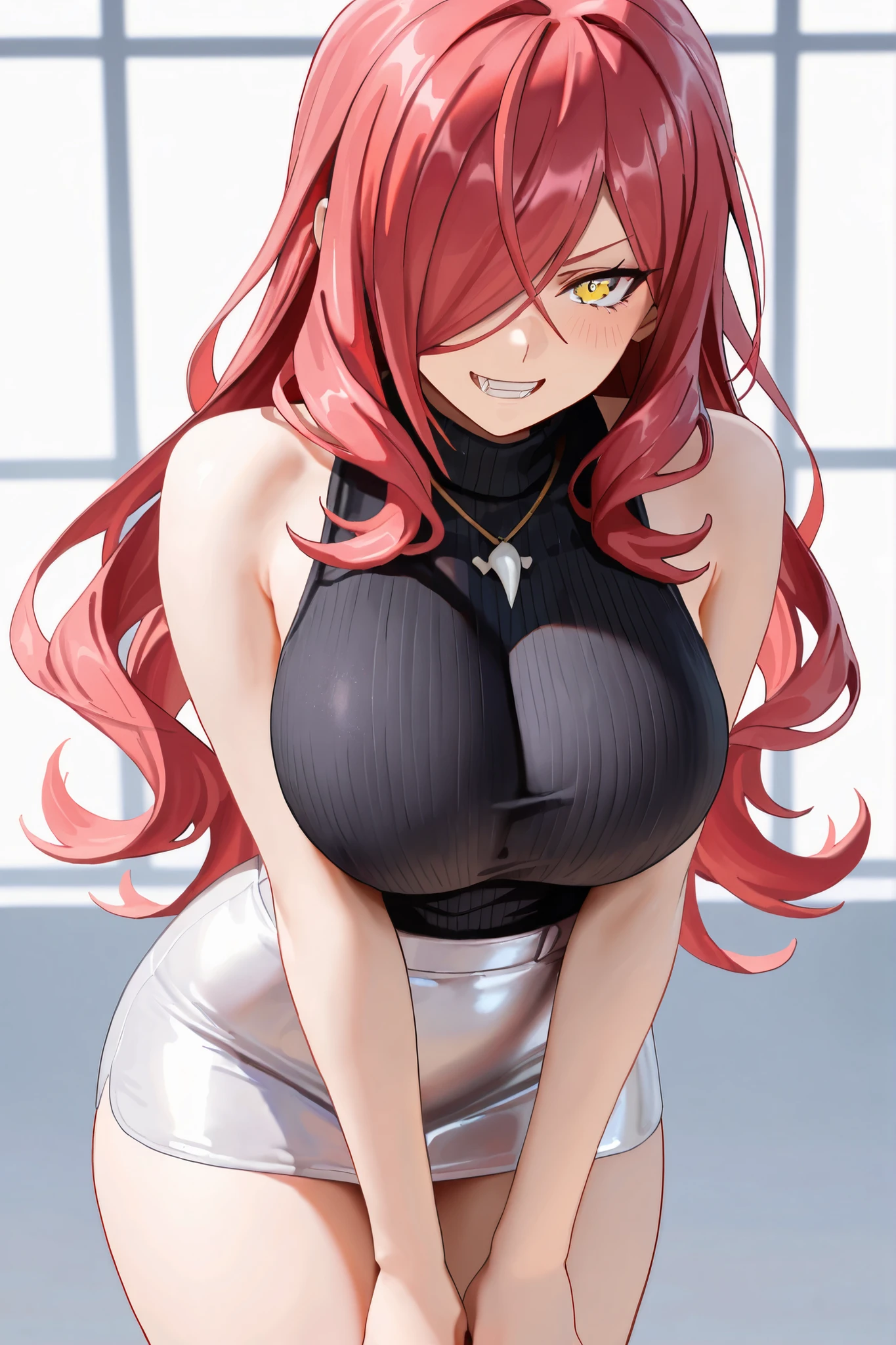 Big breasted woman showing off