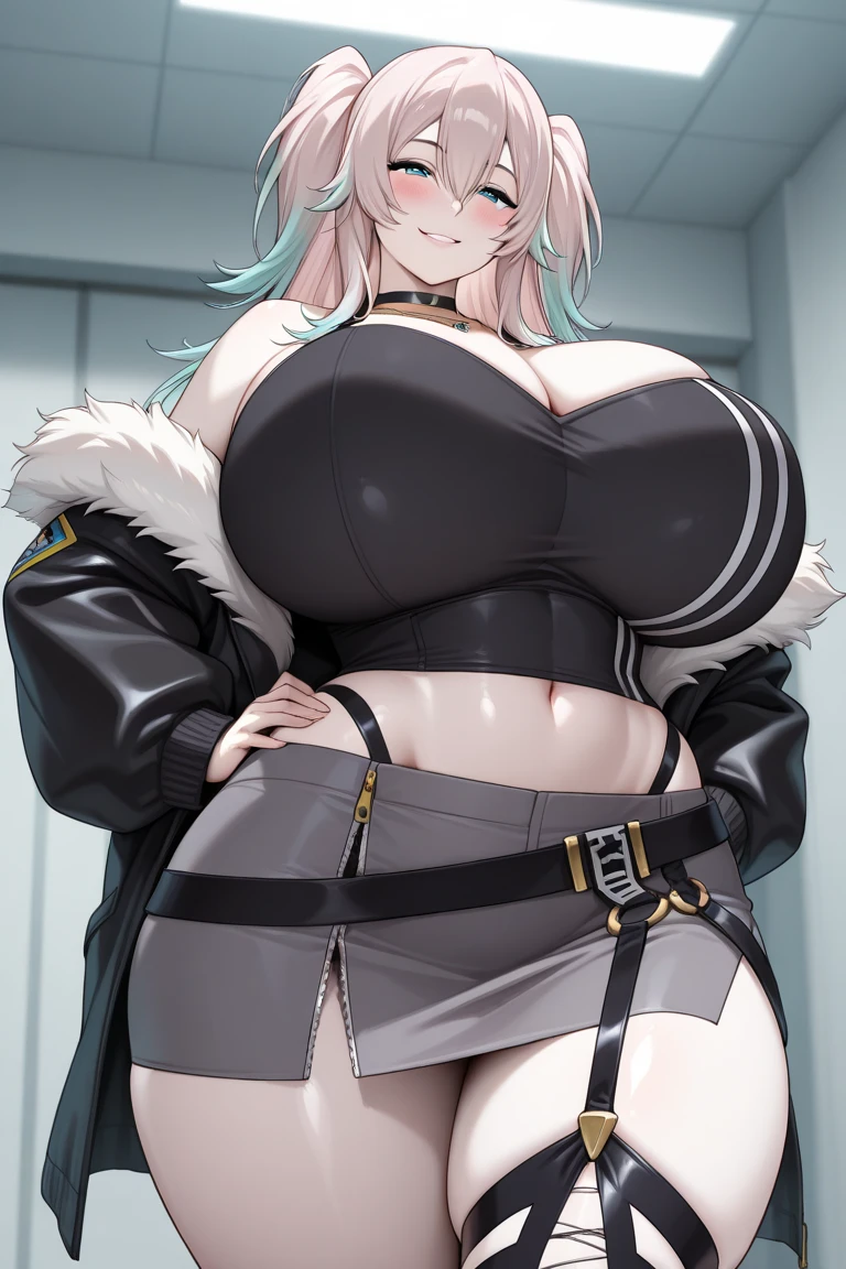 Masterpiece, Large Breasts,Chubby,Thick arms、A serious face