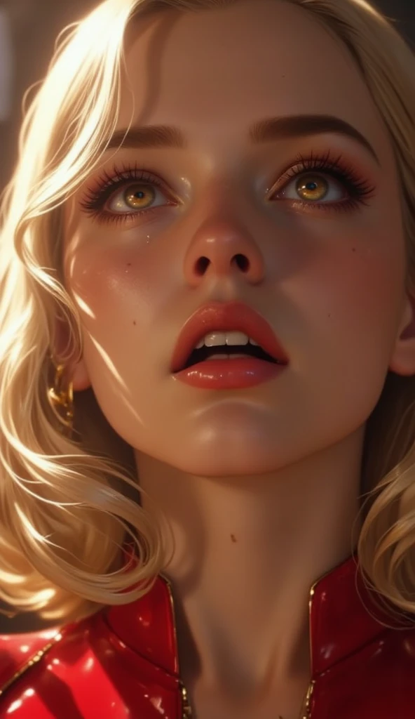 (dynamic lighting), (realism), (UHD), (32k), (Mastepiece), (highres, high resolution), (Advanced facial details), (natural skin:1.3), (DSLR), (soft lighting), (high quality), (finely detailed face), (top quality), (Best Quality), (platinum blond hair:1.5), (photorealistic:1.4) , (hyperrealistic:1.4), (smoother sunset lighting:1.05), (Centered), (increase Fujicolor quality:0.9), (((gigantic round bursting breasts:1.4))),  (((alena aenami))), ((realistic close up portrait:1.5)), stunning beautiful woman, detailed facial features, piercing blue eyes, full red lips, flawless skin, long wavy hair, elegant dress, serene expression, soft lighting, photorealistic, high quality, detailed, dramatic, cinematic.