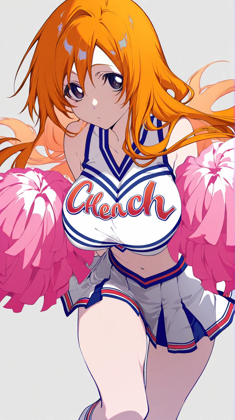 Cheerleader, busty, naked, sem camisa, spreading legs, spreading pussy, tongue out, ahegao, cum