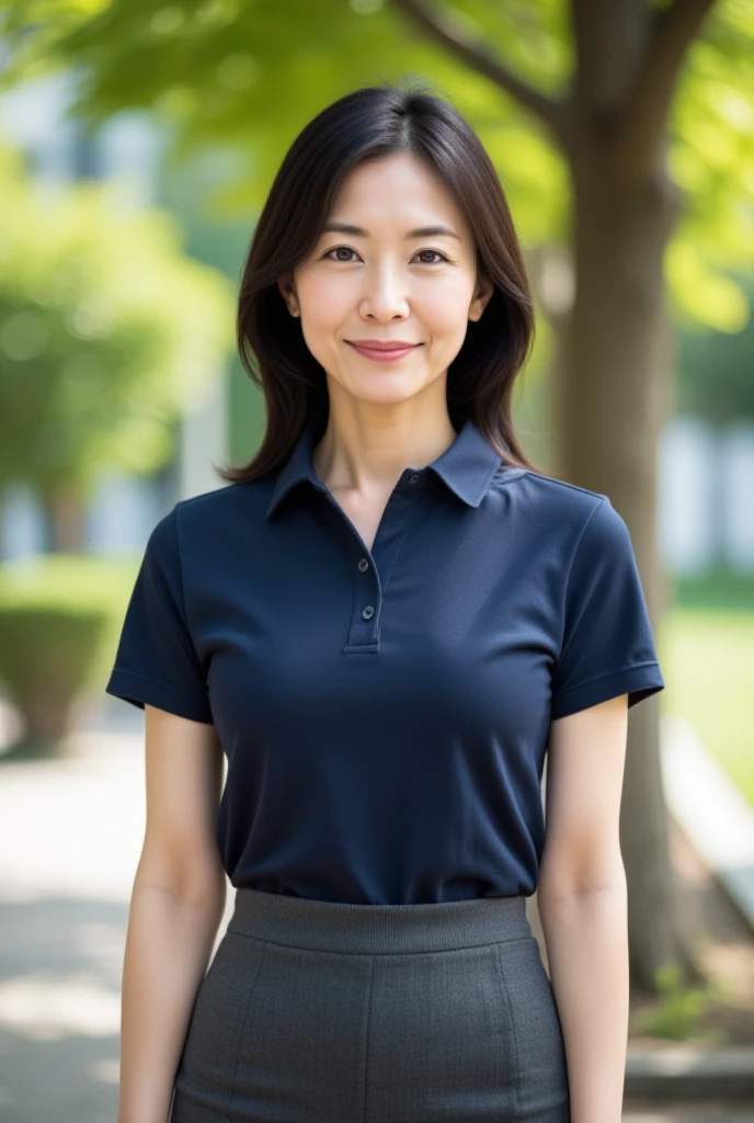 high level of image quality、black shirt、mature middle-aged women、good shape