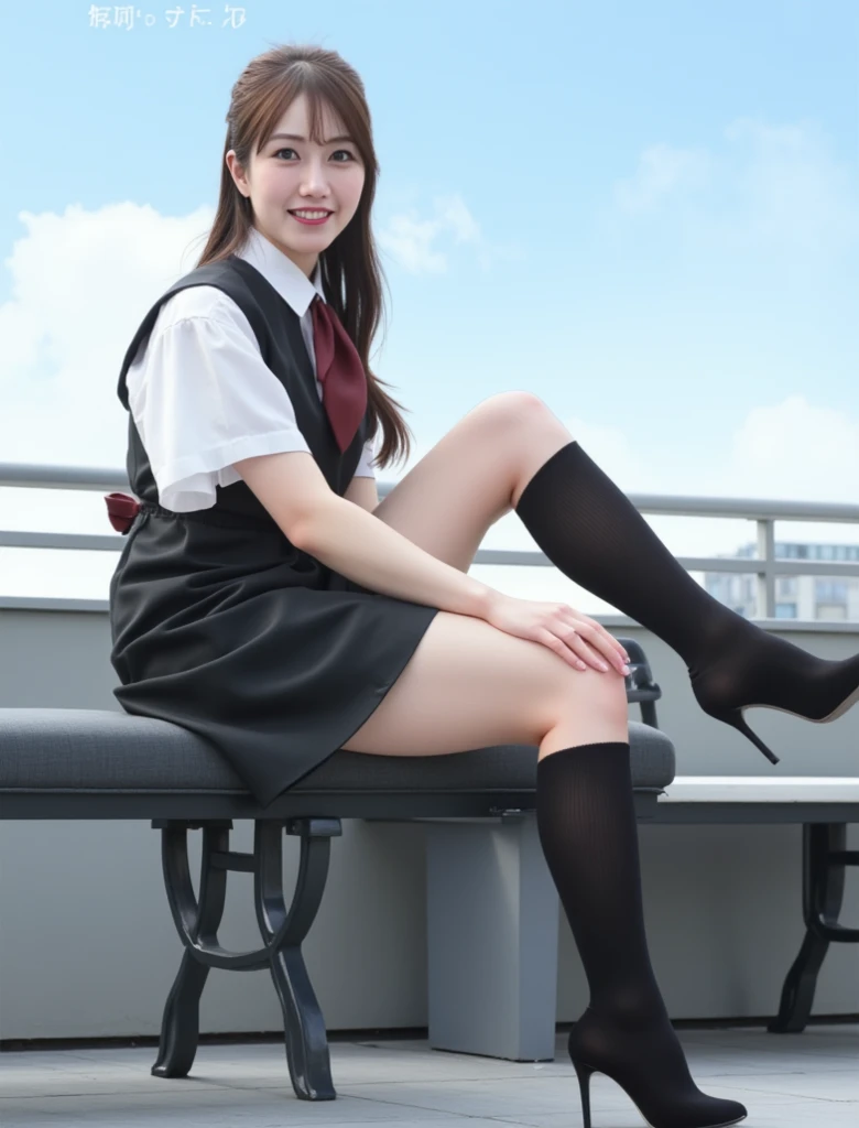 (​masterpiece:1.3), (8K, Photorealsitic, Raw photography, Top image quality: 1.4), Classy elite girl sitting on a park bench, Phenomenally cute face、wearing japanese , Wear ultra-realistic pantyhose、japanese girl , Japan , wearing headmistress uniform, White thigh-high socks with the Nike Young Pretty Gravure Idol, photograph taken in 2 0 24、dressed as , Wearing , White thigh-high socks with the Nike Wearing a strict business suit, Young skinny gravure idol, Seifuku、Full-length and black stockings, pantyhose tights, Complete legs, 19-year-old girl, 1 8 I, Posing in theオルチャン-6500-v1.1, (RAW Photos:1.2), (Photorealistic), (Genuine:1.4), (Pieces fly), A woman with a calm face wearing a checked vest., Large bust body type、(Ultra-realistic black short socks:1.2), Yoshitomo Nara, , Japanese Goddess, Sexy Girl,  Otaku-like appearance, Sexy gaze wearing black socks, ((Full Body Shot:1.16))、Change clothes in the locker room、Ultra-realistic skin texture、Shiny skin、Exposed thighs with beautiful socks!!! White thigh-high socks with the Nike Posing in bed, wearing in White thigh-high socks with the Nike 