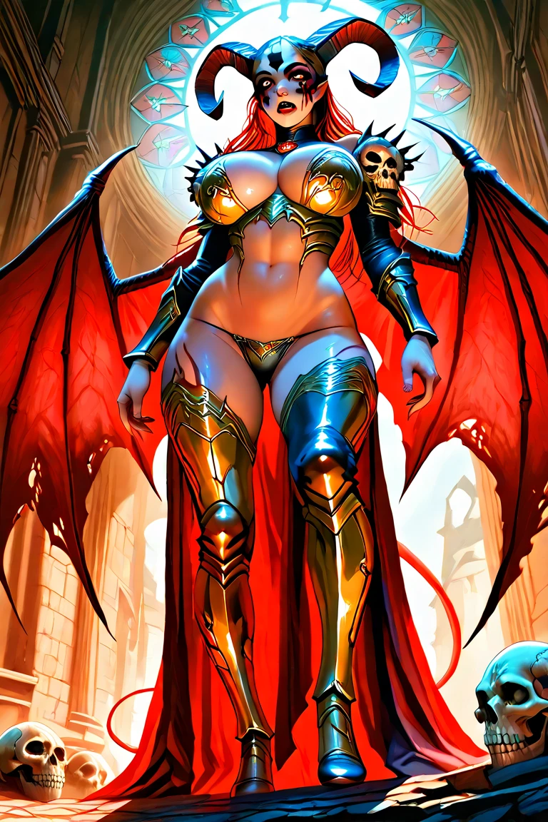 beautiful female vampire with ethereal beauty, immersed in a crimson blood pool