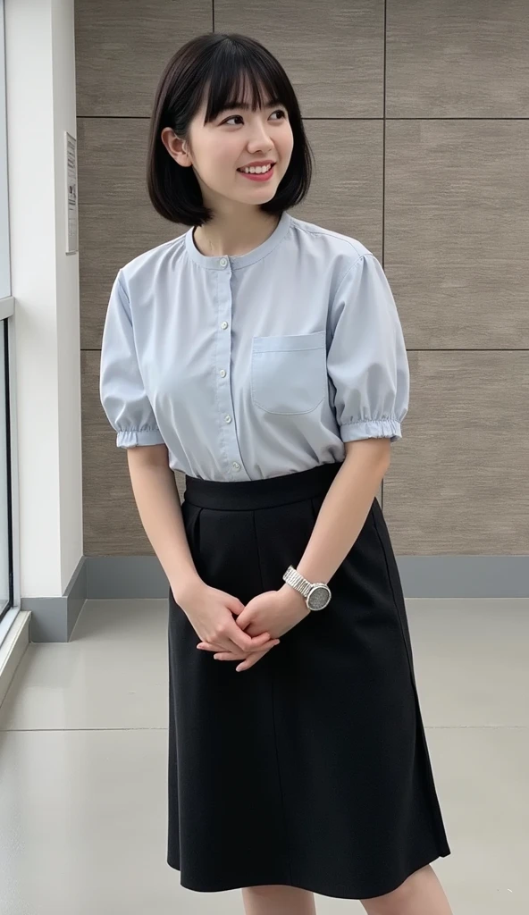 slender girl, (make up:1.1), (ニットセーター:1.2), middle breasts, at school room, (upper body shot:1.1), round face