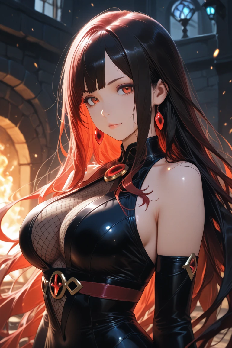 Beautiful girl, cute face, smile, demon fox, fox ears, bikini, big breasts, cleavage,