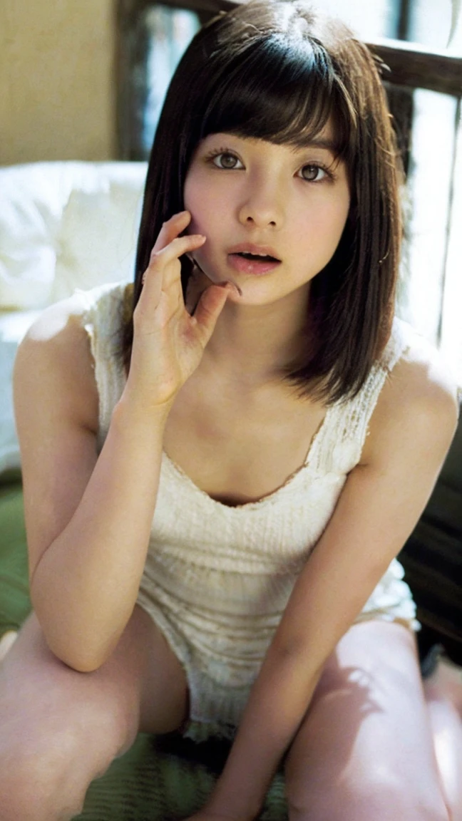 masterpiece, Highest quality, , Super detailed,Japanese beautiful girl,18-year-old high school student、Completely naked、Full nudity、Very beautiful and small breasts、Beautiful cherry-colored areola、Erect nipples、Narrow waist、Small butt、Shaved, One boy, squat cowgirl position, vagina, throw, squat, 