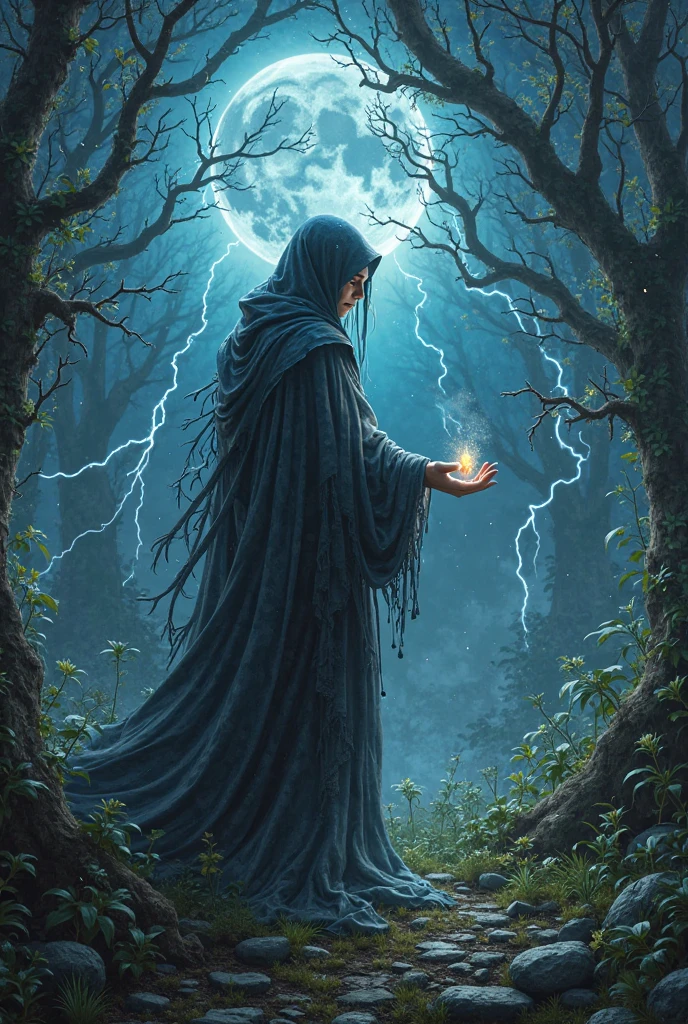 (best quality,4k,8K,high resolution,Meisterwerk:1.2),ultra-detailed,dunkel,atmospheric,Chaos-Hexe,midnight garden,{{x}},bezaubernde,fesselnd,mysterious,Augen, flickering with magic, flowing robes ,schwebend,exercising complex spells,twisting vines, glowing crystals ,moonlit shadows,dunkel energy swirling,threatening storm, that approaches,dunkelness engulfing the landscape,haunting presence,elaborate tattoos ,witchcraft symbols,enchanted amulets,crackling energy, thunder and lightning ,Mondlicht, breaking through the clouds,mystical creatures, that appear,whispering ancient magic,endless abyss of knowledge,powerful incantations,Kessel, der braut,transcendental sect,symbols of the elements,iridescent aura,whispering spirits,Conjuring the Forces of Nature,dark forest,moonlight altar,storms of chaos, die grollen,Zauberbuch, filled with forbidden knowledge,Unleashing Untamed Magic. Endgegener