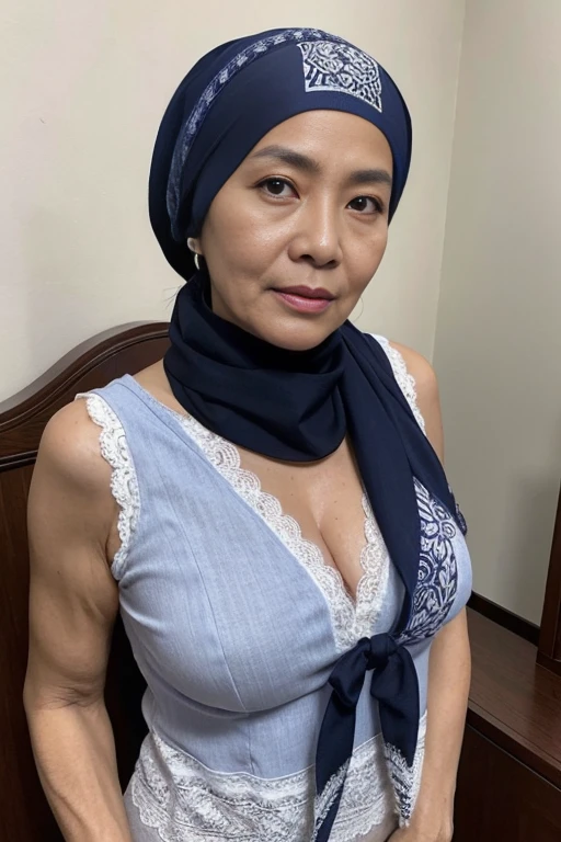 ((Old lady:1.5)), ((FLAT CHEST:1.6)), (Happy smile), (((HIJAB MALAY GIRL))), masutepiece, High quality, UHD 32K, Realistic face, Realistic skin feeling , A Japanese Lady, 58 years old matured lady, , Very cute and baby-like face, (((FLAT CHEST))), (Night time at forest), ((look In front at the camera and SADNESS)), (((WHITE FLUORESCENT))), (((CUTE GIRL))), ((LIGHT GREEN FLUORESCENT LIPS)), ((Floral Pattern)) little wearing strapless bra, strapless colorful bra, dark night background , black forest night, horror scary place, (from behind up) seductive pose