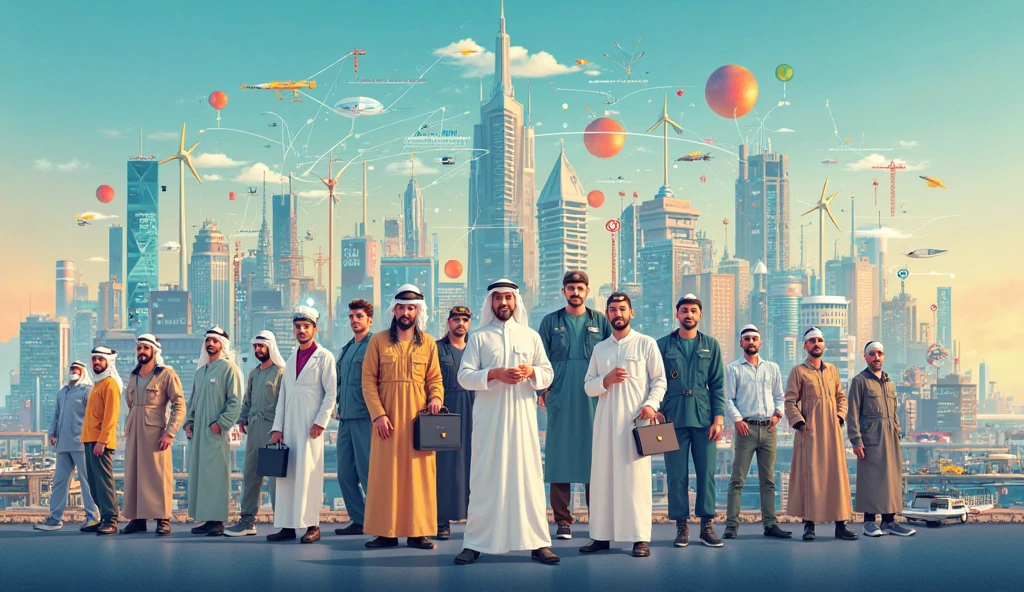 Year: 2015
Country: Kuwait
Description: In a beautifully manicured park, a father and his two children fly kites adorned with intricate geometric patterns. The kites contrast with the modern skyscrapers in the distance, creating a serene and cinematic backdrop.