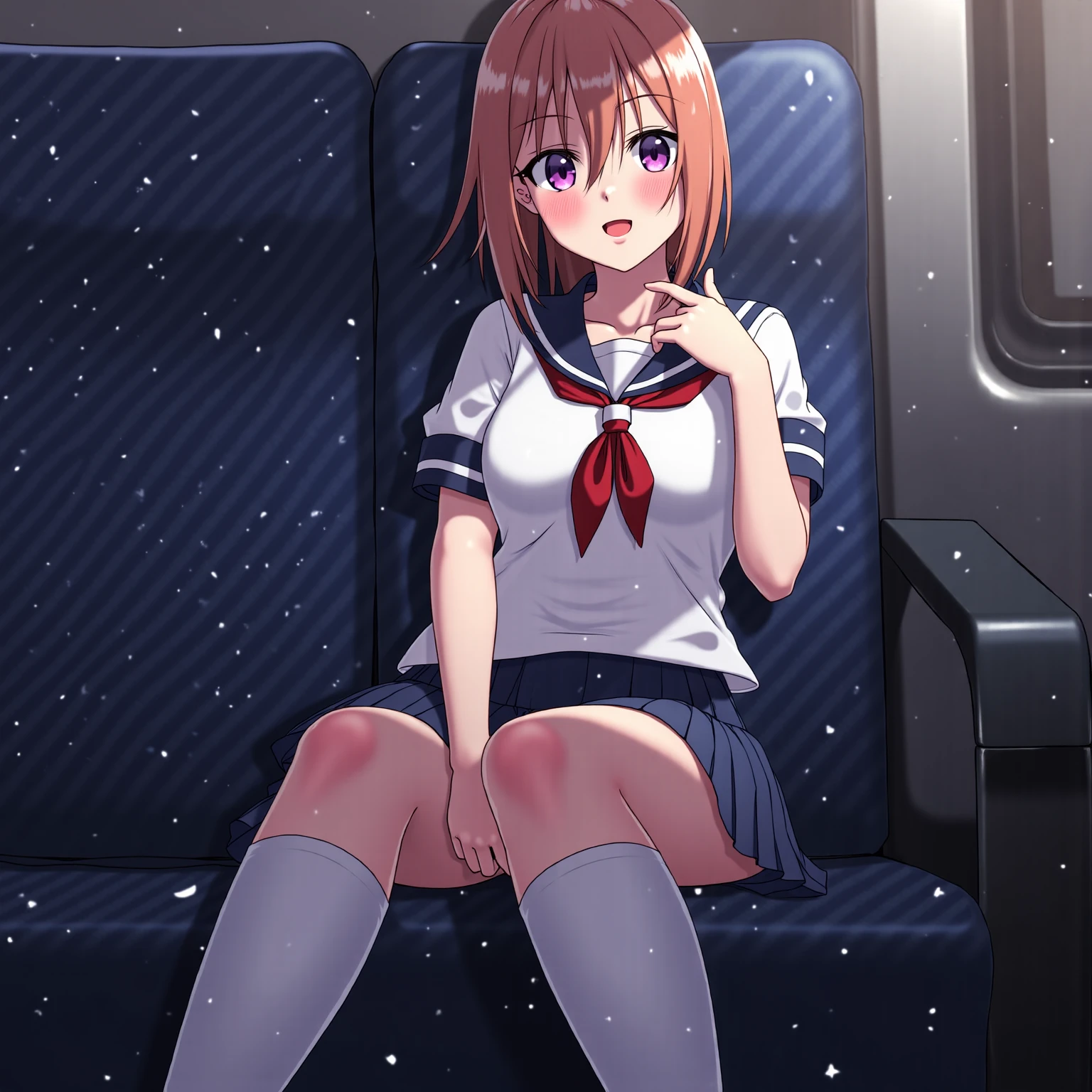 debris flieasterpiece、highest quality、Super detailed、High resolution、High resolution、8K portrait、Unity 8k壁紙のHigh resolutionCG、unity 8k wallpaper、cute:1.5、:1.5、Highly detailed CG unity 8k wallpaper、realistic、real person、cute、 portrait photography、shiny skin、High resolution、Pink hair bob hair、(:1.2)、(1 girl)、(train:1.6)、(school uniform),perfect face, seriously, (blush:1.5),(((clothing lift:1.5))), ((I have nipples:1.2))、(medium breasts:0.8),(((I have nipples))) ,Detailed description vagina,show vagina,spread legs,spread ,((vaginal orgasm:1.7))
