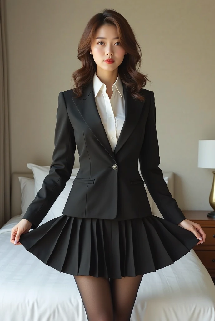 Black tight skirt White Shirt