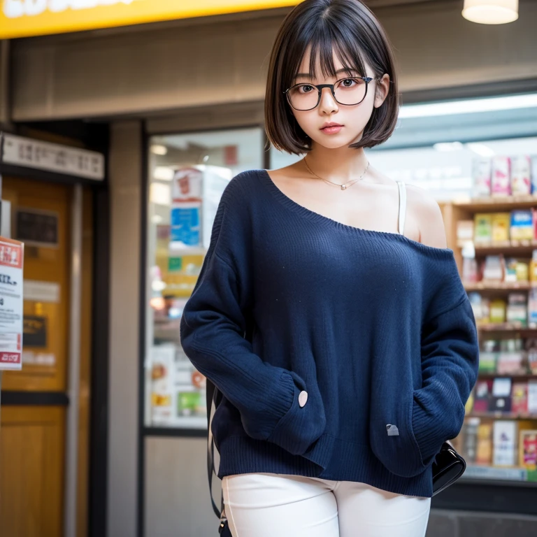 Park Jimin with shoulder-length hair and wearing glasses.