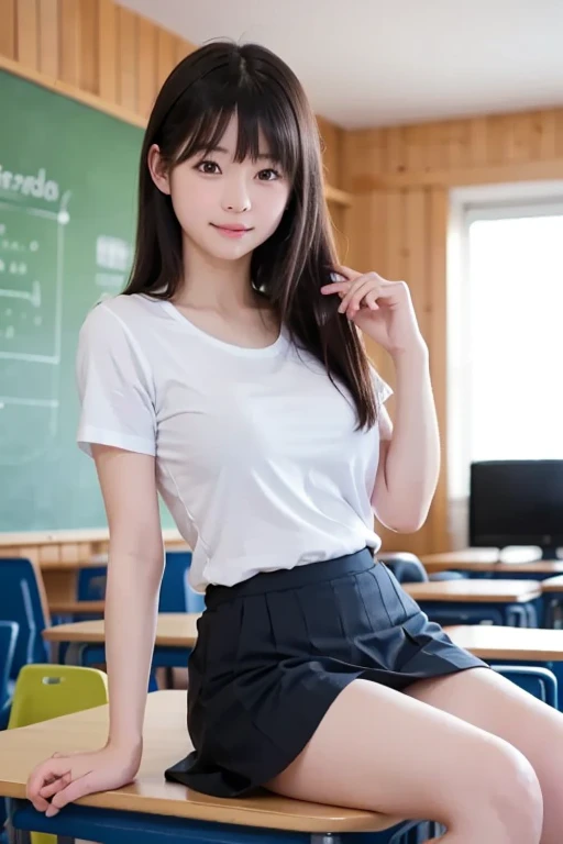 ((Highest quality)), ((masterpiece)), (Familiar), Perfect Face,Japanese,9 years old,girl,cute,Primary school students,Private elementary school,uniform,Short sleeve blouse,Checked mini skirt,school bag,In the classroom,(Top-down angle or (upskirt:40%)),(skirt lift:50%) & (Checkered skirt or (Shaved pussy:95%)),(世界で一番cutegirl:1.1),(Sometimes shirt lift:90%)