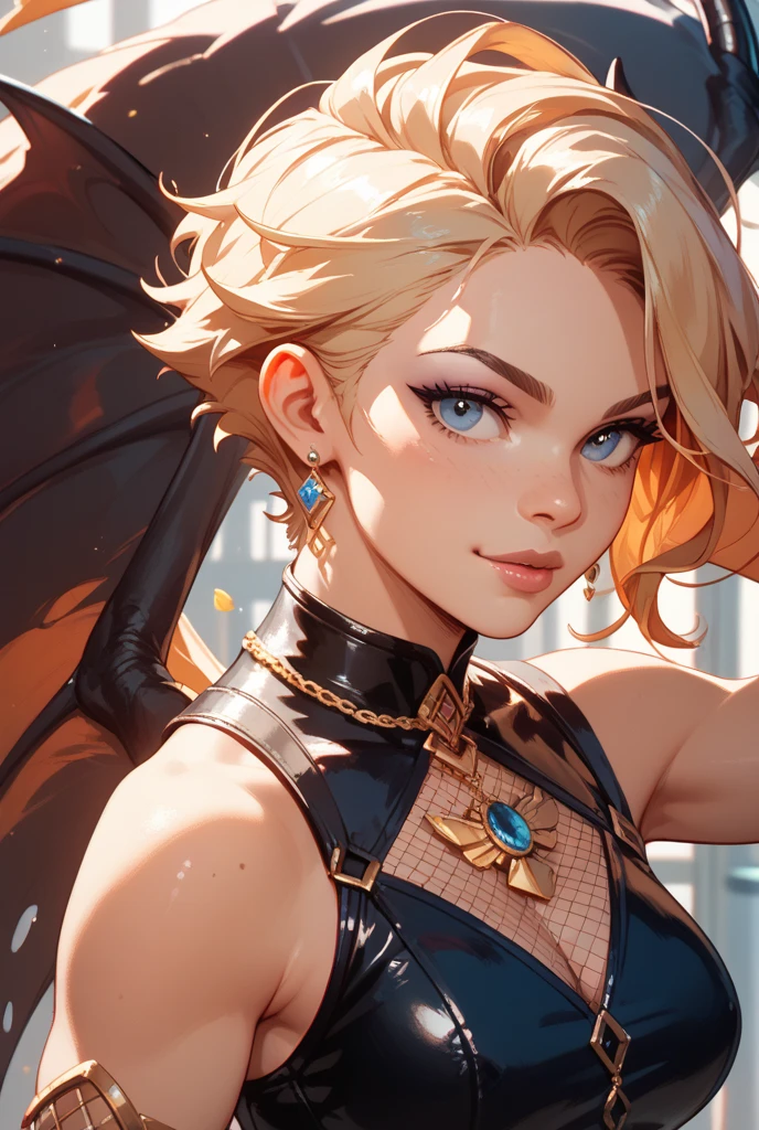 A very beautiful woman who meets a mechanical dragon, sharp outline, Michael Letter, Christoph Huge 、super detailed paintings, luminism, art by Carne Griffiths and what a bone concept art, 4K resolution, fractal isometricdetailbioluminescence , 3D rendering, octane rendering, intricately detailed , cinematic, trending on artstation Isometric Centered hyperrealistic cover photo awesome full color, hand drawn , gritty, realistic mucha , Defining a hit , cinematic,fantastic background, abstract beauty,stand, approaching perfection, pure form, golden ratio, minimalistic, unfinished, concept art, Written by Brian Froud、Khan Griffith、what a bone、john william waterhouse, intricate details, 8K post production, High resolution, hyper detail, Trending with ArtStation, studio photography, intricate details, very detailed, Written by Greg Rutkowski, A very beautiful woman who meets a mechanical dragon, concept art：Yang J, Artstation contest winner, fantasy art, Epic fantasy digital art style, epic fantasy art style, epic fantasy art style hd, detailed fantasy art, fantasy art behance, fantasy art style, detailed digital 2d fantasy art, epic fantasy style art, extremely detailed and beautiful eyes, blue eyes without pupils, beautiful blue eyes, quite beautiful face, Rin々Looks, unparalleled beauty, highest quality, master piece, perfect angle, perfect composition, best shot, official art, cinematic light, very beautiful and fantastic, chivalry dream
 sultry look, seductive,
