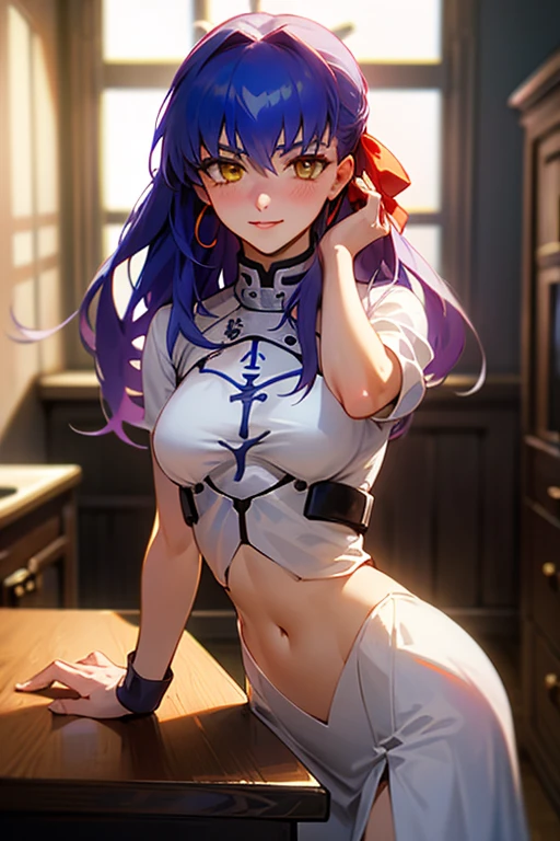 ((masterpiece,best quality)), highres, 1girl, origen, china dress, love in eyes, blushing, shyness, drooling, rolling eyes, white bow tie, china dress outfit, long sleeves, miniskirt, exposed panties, hands raised above the head, lying on bed, big breasts, leg rings, white liquid, binding, single