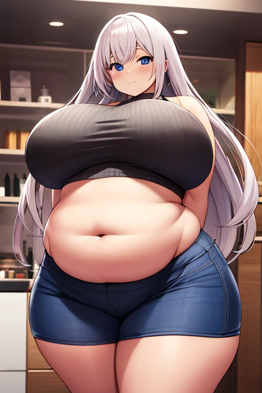 vladilenamilize, vladilena milize, (grey eyes:1.5),  grey hair, hair between eyes, long hair, ahoge,((best quality)),((highly detailed))
BREAK masterpiece, highres, 1girl, red bikini
BREAK looking at viewer,  smile, laying on bed
BREAK indoors, classroom, ((only 5 fingers per hand)) (only 2 hand)
BREAK (masterpiece:1.2), best quality, high resolution, unity 8k wallpaper, (illustration:0.8), (beautiful detailed eyes:1.6), extremely detailed face, perfect lighting, extremely detailed CG, (perfect hands, perfect anatomy), chubby, chubby girl, curvy, large breasts, lips, plump, thick thighs, thighs,  (((oversized gigantic stomach)), curvy, large breasts, lips, plump, thick thighs, thighs, (((oversized gigantic stomach)), curvy, large breasts, lips, plump, thick thighs, thighs, (((oversized gigantic stomach))
