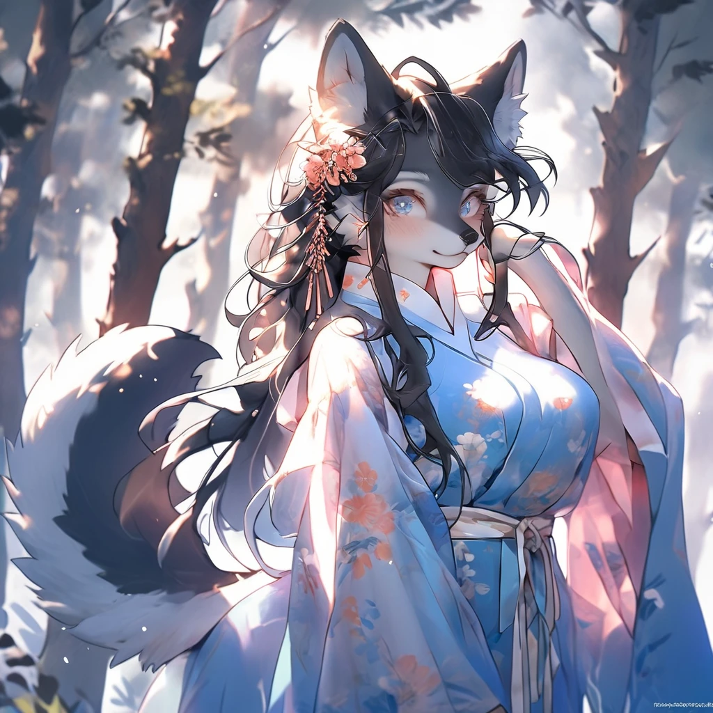 (Fox Girl, Fox Ears, Black colored hair, Fox Makeup, One Girl, Long Hair:1.6), (kimono, Kimono with open chest, A beautiful kimono with red and black patterns, I can see her cleavage, Open chest, Exposed skin:1.8), (Body measurements are 75-60-75!, Young girl body, Small breasts, Small breasts, Emphasize the chest, Knees are slightly visible, Muscular, Abdominal muscles, Hide your own chest with your hands:1.9), Avatar, face, lewd face, Dominant representation, naughty face, Uplifting, Skin Texture, outside, Grassy field