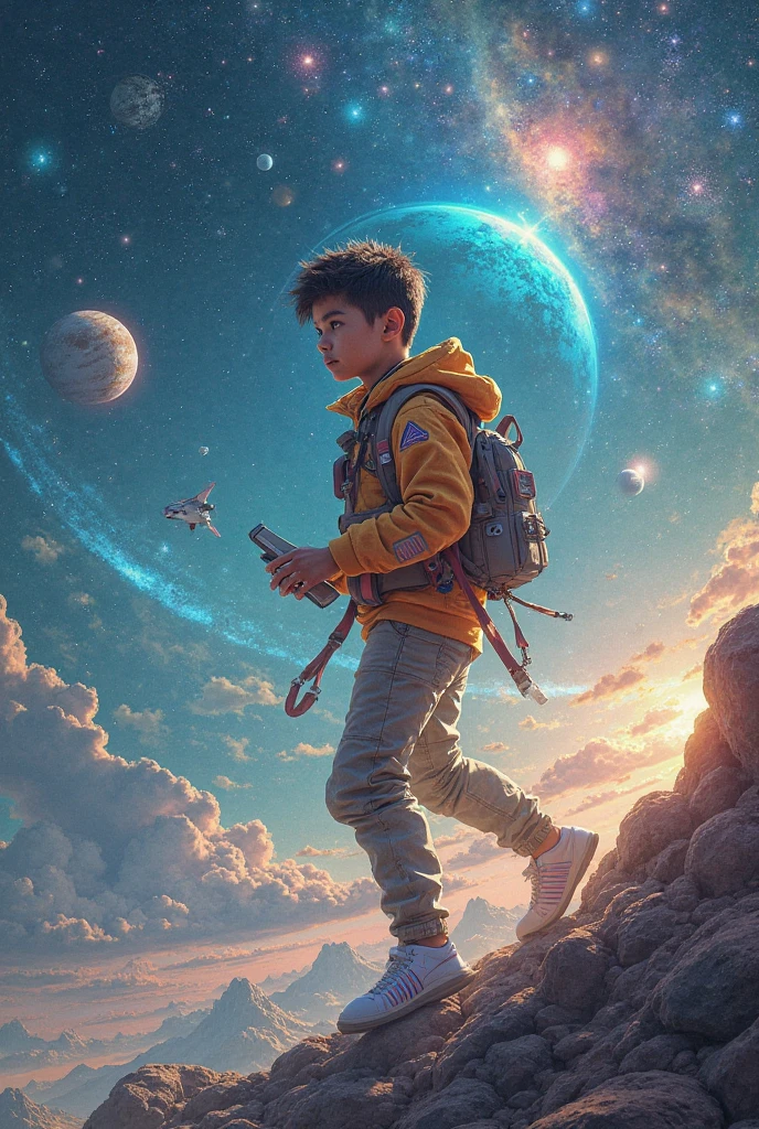 absurd resolution, high resolution, (masterpiece: 1.4), ultra-detailed, 1boy, from above, space, floating --auto