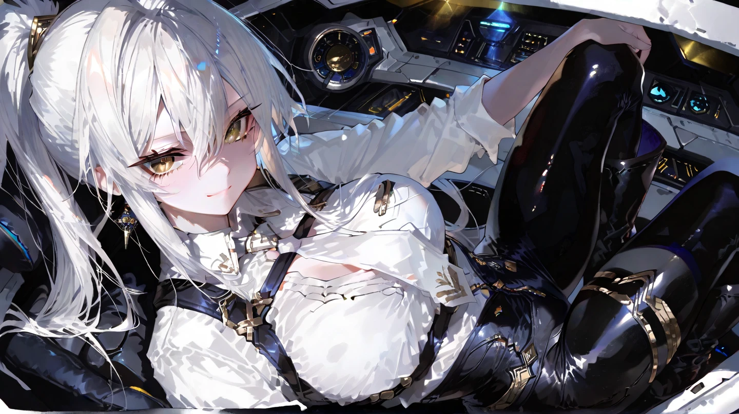 ((masterpiece, best quality)), (1girl), (solo), (female focus), (ahoge, ash blonde hair, long hair), green eyes, ((white shirt), (buttoned shirt)), ((black skirt), (short skirt)), standing, white background, arms behind back, bat wings on the waist, sheep horns, sad eyes, cold facial expression, cold look, pale skin, colour grading, dark illustration, extreme quality, radiant, extremely detailed, ultra-detailed face, ultra hd 8k, ultra digitality, mythical, dark lightning, sleepy eyes, detailed hands, fine details. girls frontline, girls frontline style, from girls frontline, waifu, girls frontline universe, girls frontline, ash blonde haired deity, grey-haired, girl with grey hair, nier:automata inspired, nier : automata inspired, girls frontline cg, grey haired, silver hair girl, perfect grey haired girl