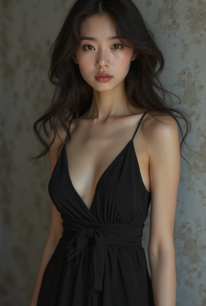 (RAW photo:1.2), (photorealistic:1.6),(masterpiece:1.3),(best quality:1.4), dreamlike, ((detailed eyes)),(detailed facial features), (detailed clothes features), (realistic skin),(slender girl),(slim girl), 1girl,solo, VirtualGirl-Aim, (straight hair, (short hair), black hair), (beautiful eyes),
(jumpsuit:1.4),
(real skin texture),
symmetric eyes,cute, dynamic pose
(realistic eyes:1.4), sweet smile, ((cleavage:1)), (looking at camera:1.5),
<lora:virtualgirlAim_v30:0.3>