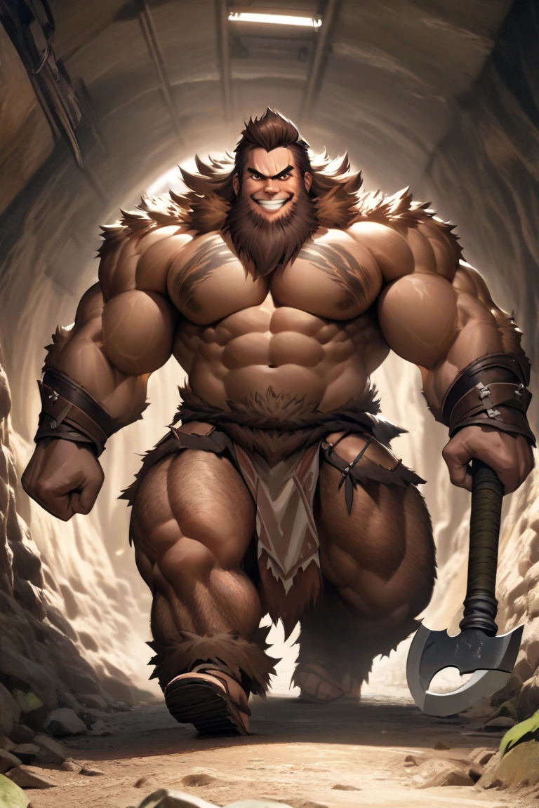 Fully Naked hairy muscular bearded man with black hair big hairy cock appearing and cum flexing his muscles and showing his hairy armpits in overwatch style and show dick show dick cock appears