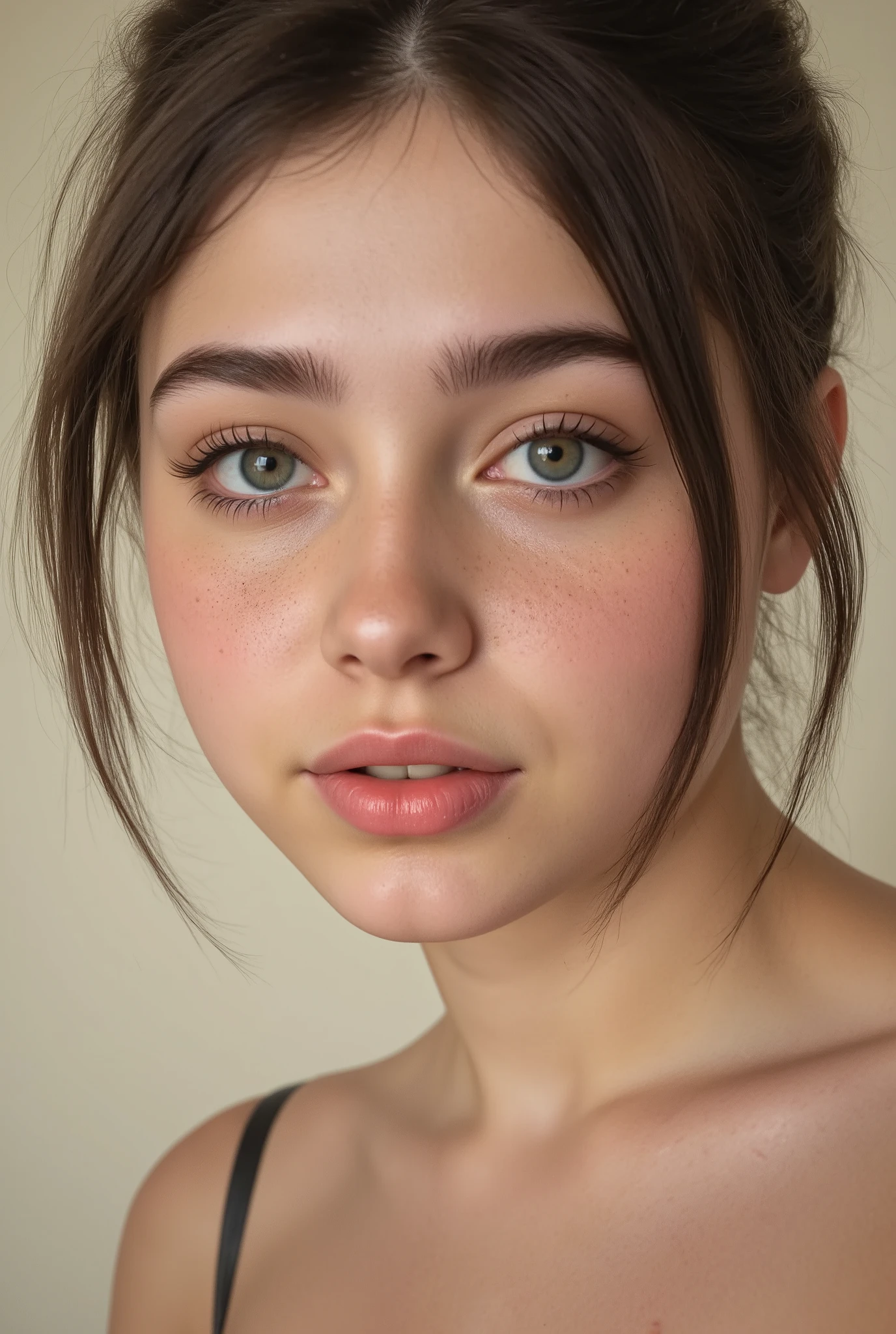 CamilaLane, close-up of a gorgeous girl's face. , /[UHD, masterpiece, very detailed, (super realistic skin:1.2), sharp focus, ((skin marks, moles, smooth skin, real pores, moles on skin, stretch marks, natural skin:1.8)), Realistic skin details, skin imperfections, freckles, Visible pores, some blackheads on the skin, Skin with a little bit of hair, textured skin, high details, high quality, Extremely Detailed Natural Skin, Skin dents]/. doe eyes, they inspire tenderness and compassion. a lovely face.