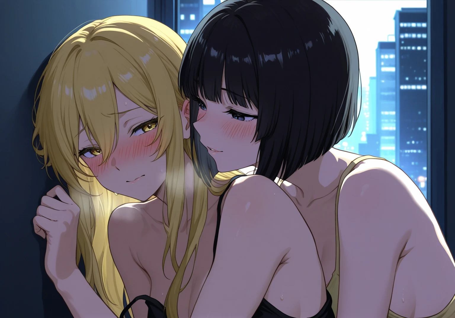 Imagem de anime de duas mulheres com cabelos longos e olhos azuis, Captura de tela do anime Guro, captura de tela do filme anime, cel anime sombreado, captura de tela de um anime de 2012, anime ainda frame, Captura de tela do filme de anime, captura de tela do anime, Anime de hoje ainda em destaque, screencap anime, Ainda de anime de TV, duas lindas garotas de anime, no filme de anime