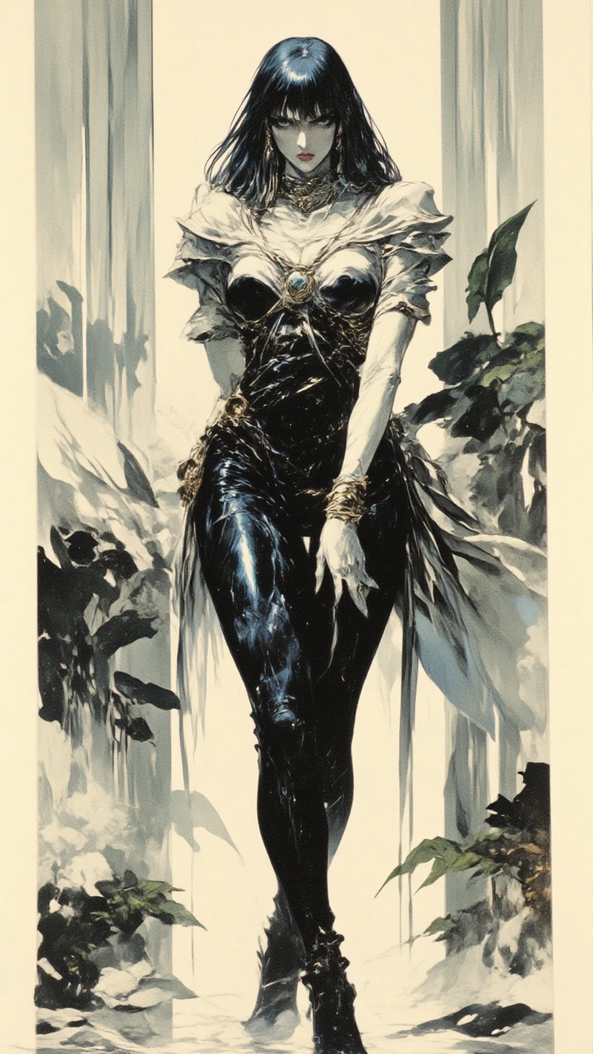 <lora:Elfquest_Winnowill_V2-34:0.8> winnowill, dress, black dress, sideboob, side slit, lace up shoes, looking at viewer, 1girl, solo, throne room, opulent, high contrast, sharp focus, masterpiece, best quality, highly detailed, HDR, highest quality, highres, sharp focus, 8k, 16k, skin pores, dynamic lights, realistic shadows, best shading, award winning masterpiece