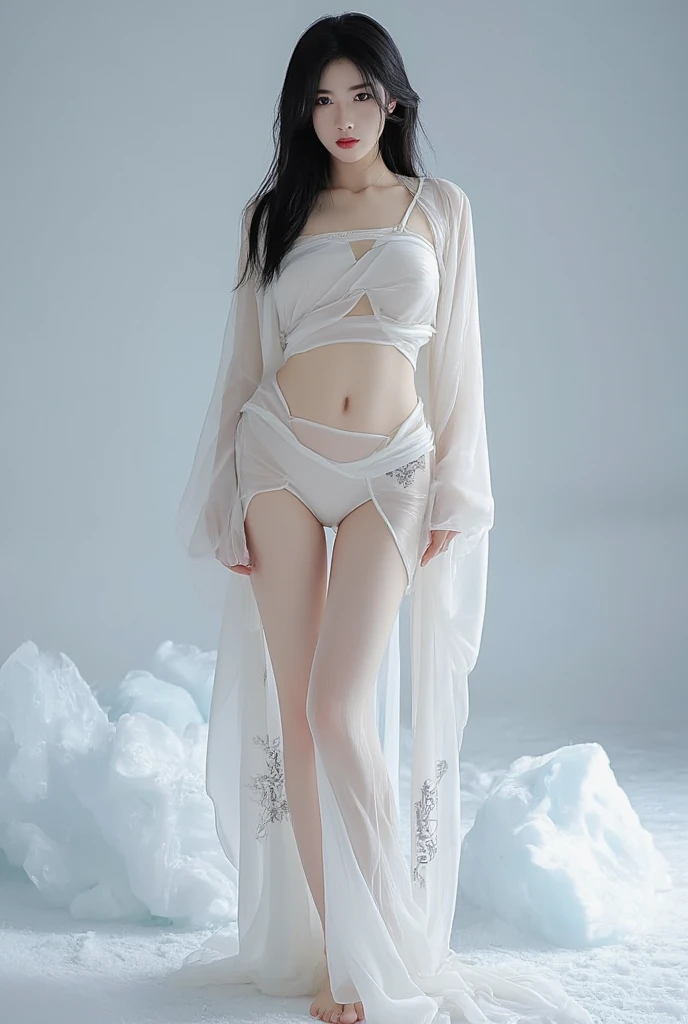 Liu Yifei,no clothes,Full-body semen,white hair,