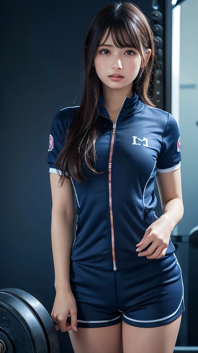 (Photo realistic: 1.4), (surreal: 1.4), (current: 1.3), (Soft Light: 1.05), (Improved lighting: 0.9), 32k, 1 Girl, 20-year-old girl, current lighting, Backlight, Adjust the minister, Ray Tracing, (Whitening Light: 1.2), (Image Enhancement: 1.4), ( High quality real skin: 1.4), Squint your eyes, Delicate face, Squint your eyes, (Increased body line and emotion: 1.1), Not a big deal breasts, not a big deal, (Improve skin quality and beauty: 1.1),volleyball uniform:1.4, indoor_volleyball_court_background:1.4, Thighs Thighs Thighs Thighs, stick out , share