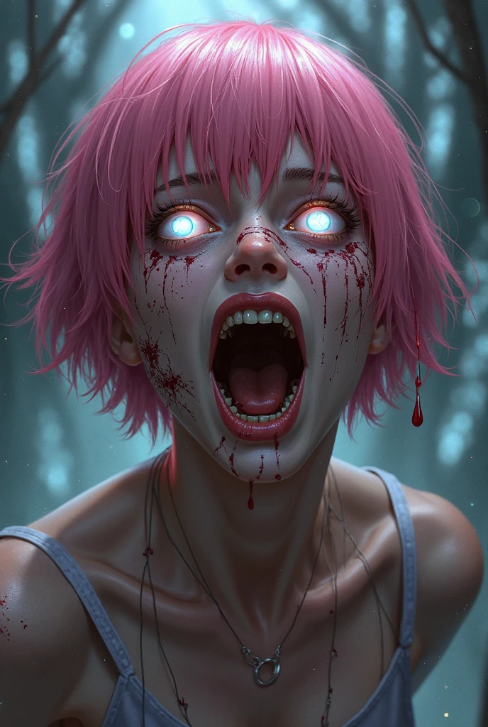 Best Quality, Masterpiece, 8k, RAW, 1 girl, ((raging)), color-theme red, dramatic light, violence everywhere, corpses blood gore destruction in background, background dark and blurred, (angry expression:1.4), (raging eyes:1.2), red eyes, (heterochromia:1.2), mental breakdown, intimidation, harms way, (Anger:1.4), vengeance, rage, destruction, murder, insanity